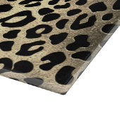 Chic Leopard Print Coquette Bow Monogramm Schneidebrett (Ecke)