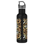 Chic Leopard Print Edelstahlflasche (Rückseite)