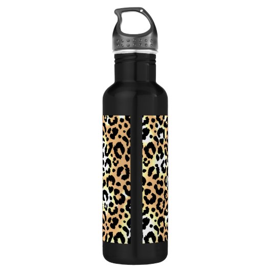 Chic Leopard Print Edelstahlflasche (Rückseite)