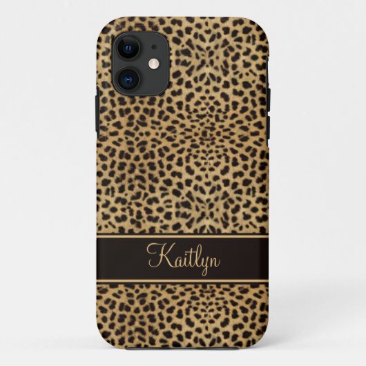Chic Leopard Print Monogram Case-Mate iPhone Hülle (Rückseite)