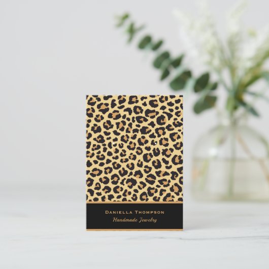 Chic Leopard Print Pattern Schmuck Ohrring Display Visitenkarte (Stehend Vorderseite)