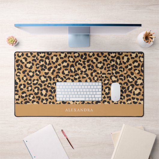 Chic Leopard Print Personalisiert Schreibtischunterlage (Büro 1)