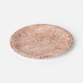 Chic Leopard Print Rose Gold Blush Sparkon Pappteller (Schrägansicht)