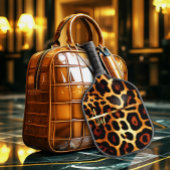 Chic Leopard Print und Gold Mit Monogramm Pickleball Schläger
