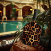 Chic Leopard Print und Gold Mit Monogramm Pickleball Schläger