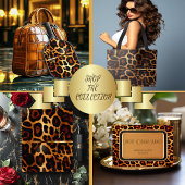 Chic Leopard Print und Gold Mit Monogramm Tasche