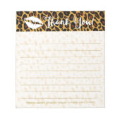 Chic Leopard Print with Lips Danke Notepad Notizblock (Vorderseite)
