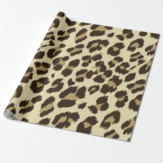 Chic Leopard Print Wrapping Paper Geschenkpapier (Ungerollt)