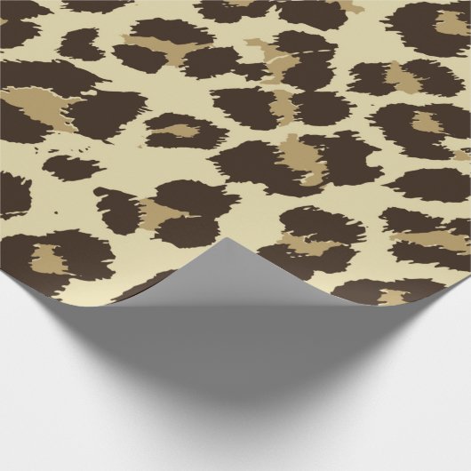 Chic Leopard Print Wrapping Paper Geschenkpapier (Ecke)
