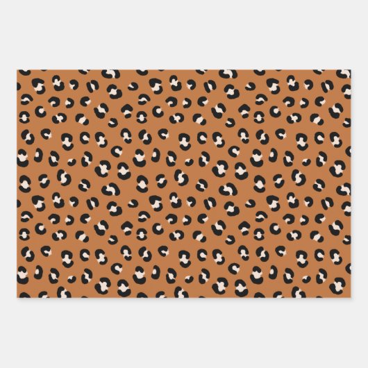 Chic Leopard Print Wrapping Paper Geschenkpapier Set (Vorderseite 3)
