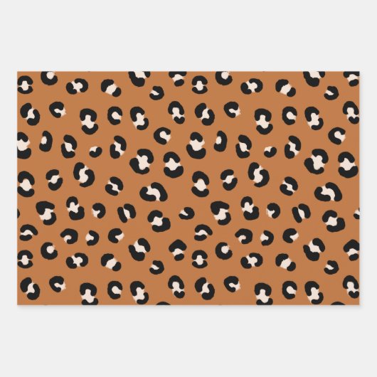Chic Leopard Print Wrapping Paper Geschenkpapier Set (Vorderseite 2)