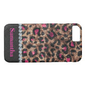 Chic leopard rosa Tierdiamant personalisiert Case-Mate iPhone Hülle (Rückseite (Horizontal))