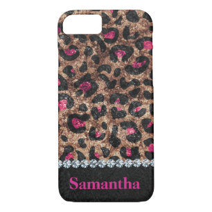 Chic Leopard rosa Tierdiamant personalisiert Case-Mate iPhone Hülle