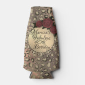 Chic Leopard Rose Fabulous 40. Geburtstag individu Flaschenkühler (Vorderseite)