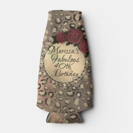 Chic Leopard Rose Fabulous 40. Geburtstag individu Flaschenkühler