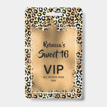 Chic Leopard Sweet 16. Geburtstag Einladung VIP Pa