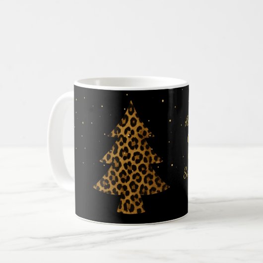 Chic Leopard Tree Holiday Mug Kaffeetasse (Vorderseite Links)