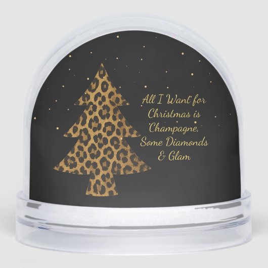  Chic Leopard Tree Schneekugeln (Vorderseite)