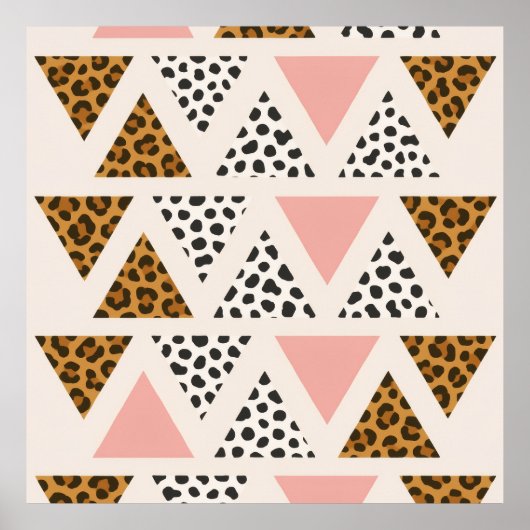 Chic Leopard- und Pink-Triangle-Muster Poster (Vorne)