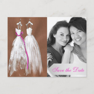 Chic Lesbian Foto Save the Date Postkarte