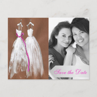 Chic Lesbian Foto Save the Date Postkarte