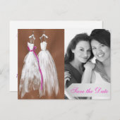 Chic Lesbian Foto Save the Date Postkarte (Vorne/Hinten)