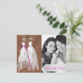 Chic Lesbian Foto Save the Date Postkarte (Stehend Vorderseite)