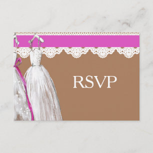 Chic Lesbian Gay Wedding RSVP zwei Brides Karte