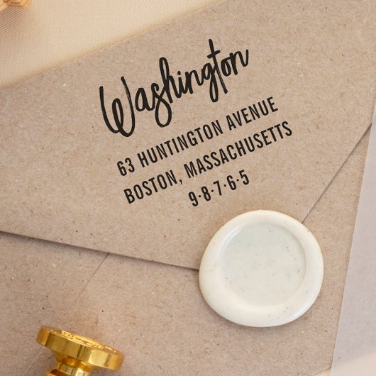 Chic Letter Custom Family Name & Rücksendeadresse Gummistempel