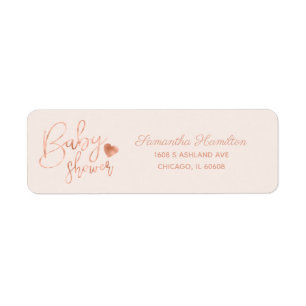 Chic Letter Rose Gold Foil Blush Baby Dusche