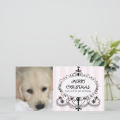 Chic-Leuchter-HundeweihnachtsFoto-Karte Feiertagskarte (Stehend Vorderseite)