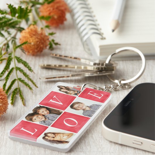 Chic Liebe 4 FotoCollage Schlüsselanhänger (Vorderseite rechts)