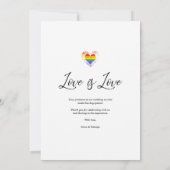 Chic Liebe & Danke LGBT Rainbow Pride Heart Foto (Rückseite)