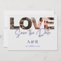 Chic Liebe Letters Foto Cutout Save the Date