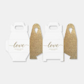Chic Liebe Script Imitate gold White Custom Weddin Geschenkschachtel (Ungefaltet)