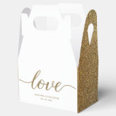 Chic Liebe Script Imitate gold White Custom Weddin Geschenkschachtel (Geöffnet)