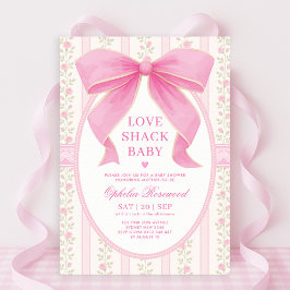 Chic Liebe Shack Pink Bow Lace Girl Babydusche Einladung