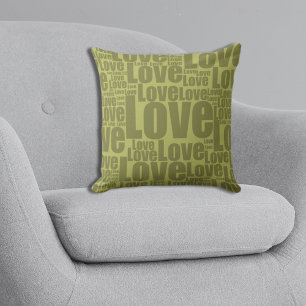 Chic Liebe Typografie Green Throw Kissen