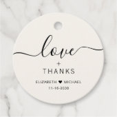 Chic Liebe und Dank Cream Wedding Geschenkanhänger (Vorderseite)