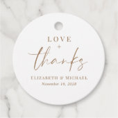 Chic Liebe und Dank Hochzeitsempfang Geschenkanhänger (Vorderseite)
