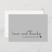 Chic Liebe und Dank Lässig Script Grau Vielen Dank Dankeskarte (Vorne/Hinten)