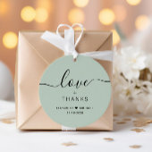 Chic Liebe und Dank Sage Green Wedding Geschenkanhänger
