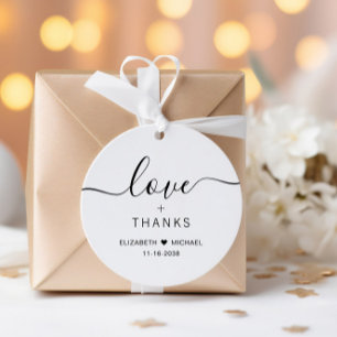 Chic Liebe und danke Hochzeit Geschenkanhänger
