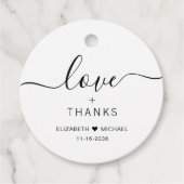 Chic Liebe und danke Hochzeit Geschenkanhänger (Vorderseite)