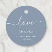 Chic Liebe und Dusty Blue Wedding Geschenkanhänger (Vorderseite)