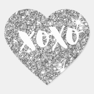 CHIC LIEBE XOXO HERZ Moderne Imitate Glitzer Herz-Aufkleber