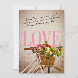 Chic Lifestyle Florales Fahrrad Muttertagsliebe Feiertagskarte