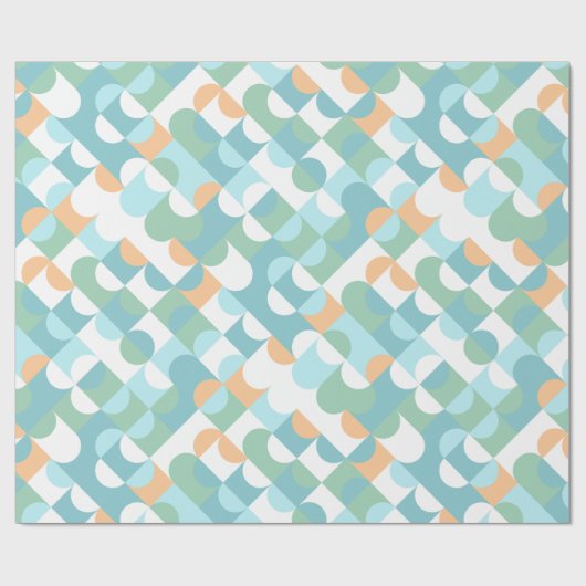 Chic Light Aquamarin Blue Green Circles Art Patter Geschenkpapier (Flach)