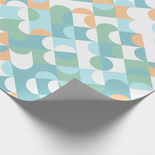 Chic Light Aquamarin Blue Green Circles Art Patter Geschenkpapier (Ecke)
