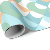 Chic Light Aquamarin Blue Green Circles Art Patter Geschenkpapier (Rolleneckpunkt)